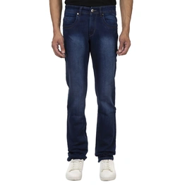 Pitchers Men's Blue Normal Wash Five Pocket Cotton Lycra(Stretchable)PJ032 denim Jeans Pant