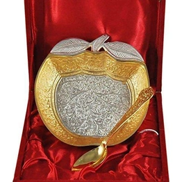 50 Piece - Wedding Gift Apple Shaped Silver and Gold Plated Bowl Set