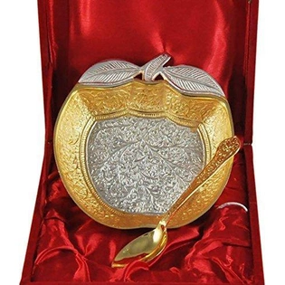 50 Piece - Wedding Gift Apple Shaped Silver and Gold Plated Bowl Set