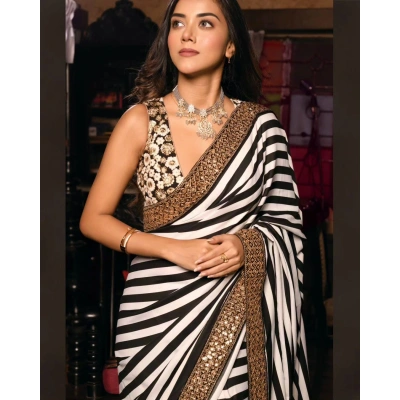 Stunning Georgette Saree with Digital Print & Sequence - Perfect Ethnic Attire