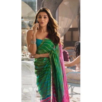 Alia Bhatt Inspired Georgette Saree - Bollywood Glamour Collection