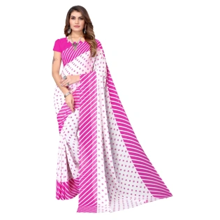 Exquisite Georgette Saree with Lace Border - Elegant Indian Traditional Attire