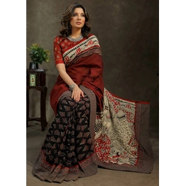 Exquisite Pure Mulmul Cotton Silk Saree with Digital Print