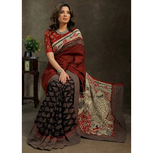 Exquisite Pure Mulmul Cotton Silk Saree with Digital Print