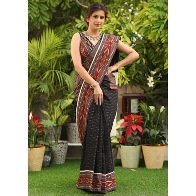 Pure Mulmul Cotton Silk Saree with Digital Print - Elegant Ethnic Attire