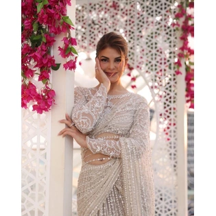 White Butterfly Mono Net Sarees - Elegant Indian Ethnic Wear