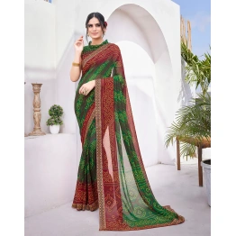 Luxurious Georgette Saree with Delicate Lace Border