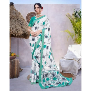 Luxurious Georgette Saree with Elegant Lace Border