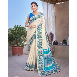 Women's Printed Trendy Art Silk Saree with Blouse