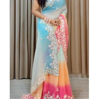 Trending Designer Georgette Saree for Wedding Season with Sequence Work