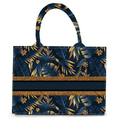 Geometric Printed Oversized Structured Tote Bag