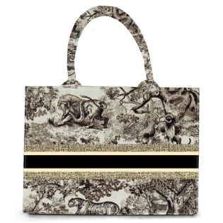 Ethnic Motifs Printed Structured Canvas Tote Bag