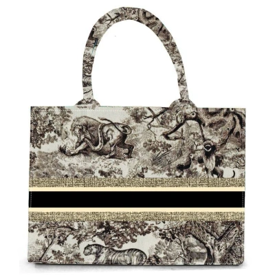 Ethnic Motifs Printed Structured Canvas Tote Bag