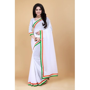 Women's Georgette Independence Day Tricolor Tiranga Saree