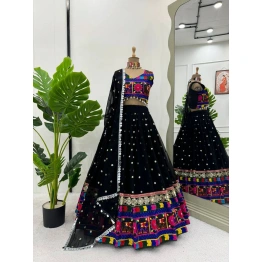 Exquisite Black Georgette Lehenga for Navratri Festivities