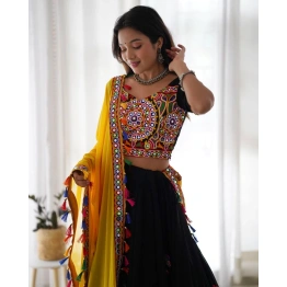 Elegant Original Mirror Work Georgette Lehenga Choli Set