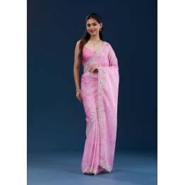 Binal Designer Georgette Saree with Codding & Sequins