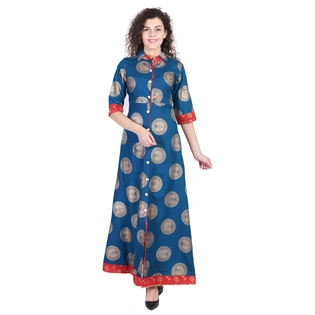 Vihaan Impex Jaipuri Designer Tunic Long Rayon Women Dress Partywear Kurti for Women