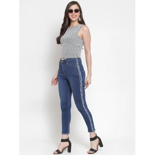 River of Design Ivana Side Frayed Skinny Jeans