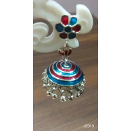 JE019 Meenakari Enamel Bronze Jhumka Earrings