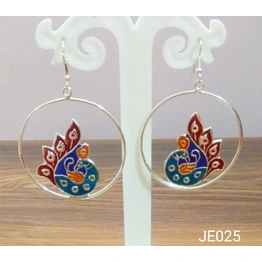 JE025 Meenakari Enamel Bronze Earrings