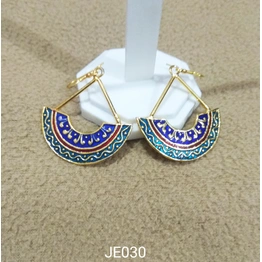 JE030 Meenakari Enamel Bronze Earrings