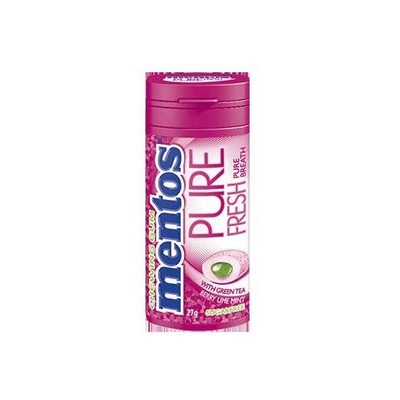 Mentos Pure Fresh Sugar-free Chewing Gum, Green Tea and Berry Lime, 27g