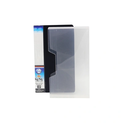 Keny Stationery Multipurpose Visiting Card Organizer Case | Large Capacity: 1 Folder of 240 Cards in a Box| Eco-Friendly Made from Recycled Plastic | Transparent Slots Holder | Ideal for Business & Membership Cards | Slim & Portable Book | (751/240B)