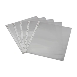 Keny Stationery Transparent Sheet Protectors | Pack of 100 | A4 Size Leaf | Clear Top Loading 11 Hole Water Proof Document Sleeves | Thin 80 Microns (810 SPA 80)