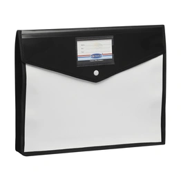 Eslee Envelope File | Document Folder | Best for FC / FS / Foolscap / Legal Size | Dual Colour | Snap Button Closure | Black & White - (EO316FC Black & White)