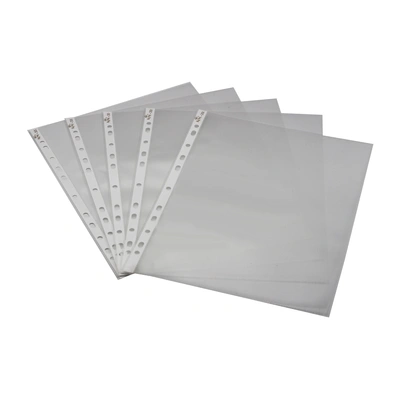 Keny Sheet Protector | Clear Leafs | Best For FC / FS / Foolscap / Legal Size Paper | 11 Punched Holes | 80 Microns | Pack of 100 (810 SPF 80)