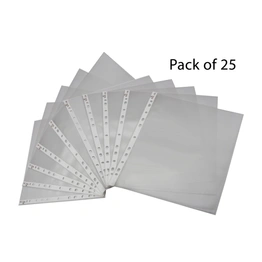 Keny Sheet Protector | Clear Leafs | Best For FC / FS / Foolscap / Legal Size Paper | 11 Punched Holes | 300 Microns | Pack of 25 (810 SPF 300)