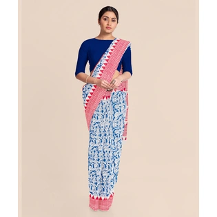 Printed Cotton Saree without Blouse Piece