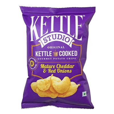 KETTLE-MATURE CHEDDAR & RED ONIONS 125GM