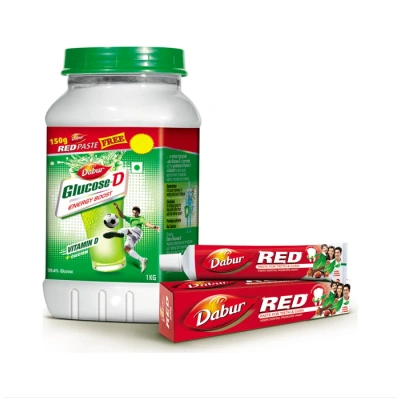 Dabur Glucose-D 1Kg (Free Dabur Red Paste 200g