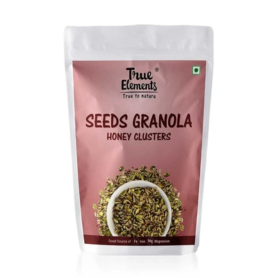 TRUE ELEMENTS SEEDS GRANOLA HONEY CLUSTERS 125GM