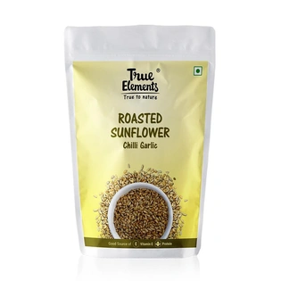 TRUE ELEMENTS SPICY SUNFLOWER SEEDS ROASTED CHILLI GARLIC 125GM