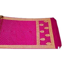 KALA SANSKRUTI RETAIL PVT.LTD. All Over Pink Color Art Silk Bandhani Saree