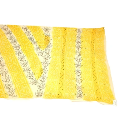 Yellow & White Color Hand Work Banarasi Georgette Bandhani Saree