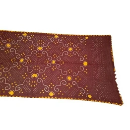 All Over Dark Maroon Color Cotton Bandhani Dupatta