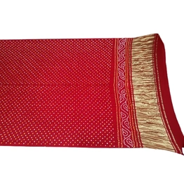 All Over Red Color Gaji silk Bandhani Dupatta