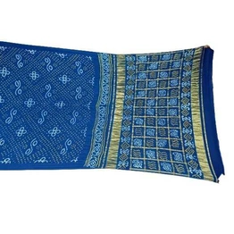 Bandhani Saree All Over Indigo Color Pure Gaji Silk Bandhani Saree