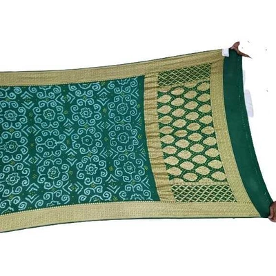 All Over Green Color Fancy Design Banarasi Georggete Bandhani Saree