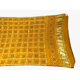 All Over Golden Color Gaji Silk Bandhani Dupatta