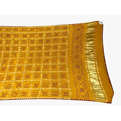 KALA SANSKRUTI RETAIL PVT.LTD. All Over Golden Color Gaji Silk Bandhani Dupatta