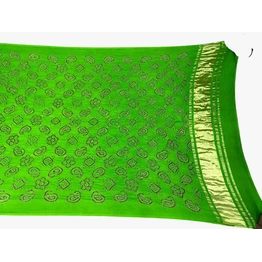 All Over Parrot Green Color Gaji Silk Bandhani Dupatta