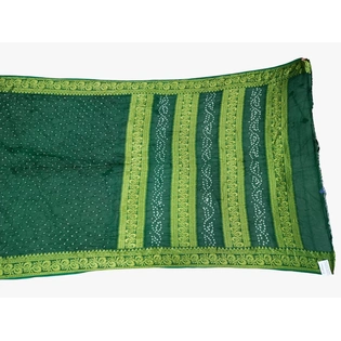 All Over Green Color Art Silk Bandhani Saree