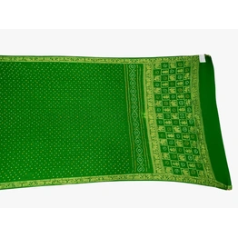 All Over Parrot Green Color Gaji Silk Bandhani Saree