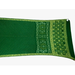 All Over Green Color Gaji Silk Bandhani Saree