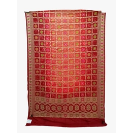 Light Dark Maroon Color Dupion Silk Bandhani Saree